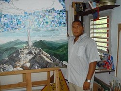 To Jose Lazaro Bocourt the world of plastic arts in the territory has a peculiar case joining the easel to the monitoring of the fields, especially in the woods of Rosario Range, biosphere reserve near the garden.  His drawings and paintings go always alon